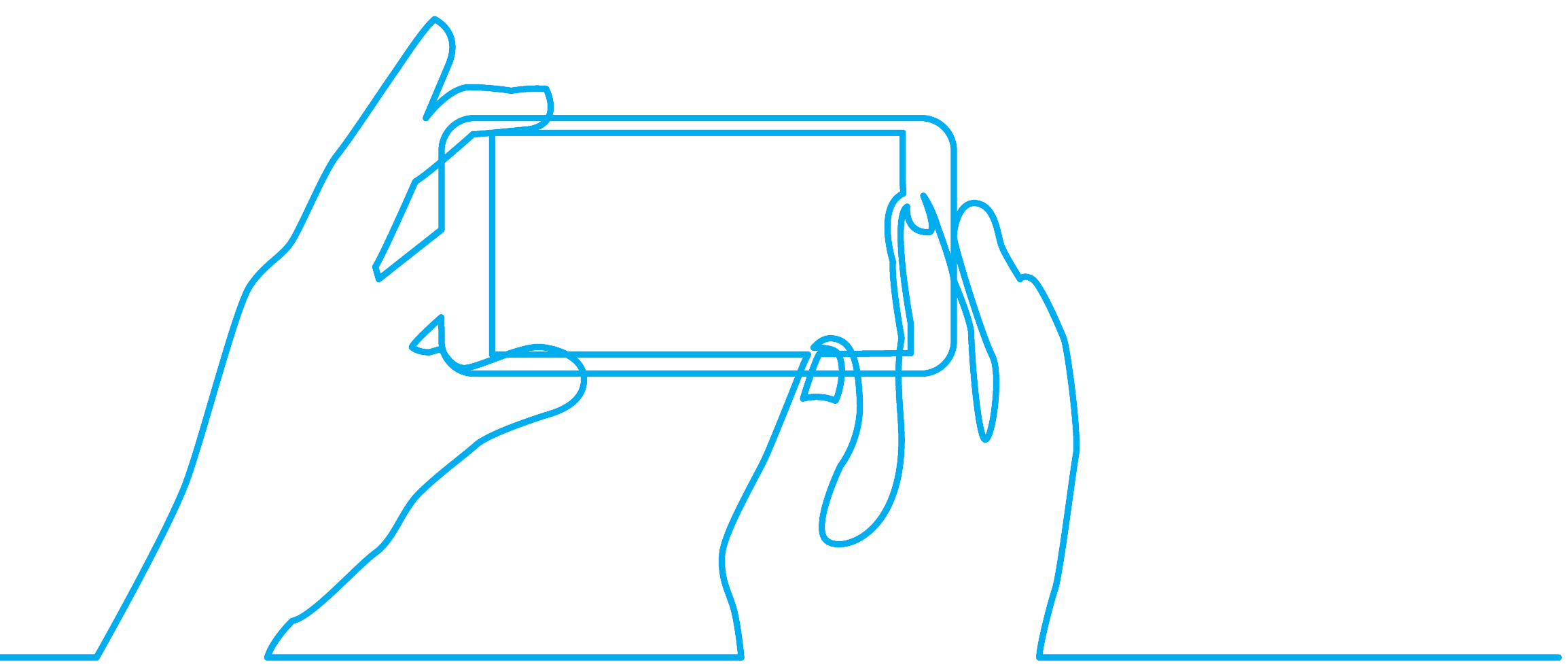Line drawing of a mobile phone